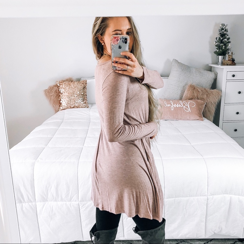 LAYLA Scoop Neck Pink Tunic Sweater - Picture 8 of 8